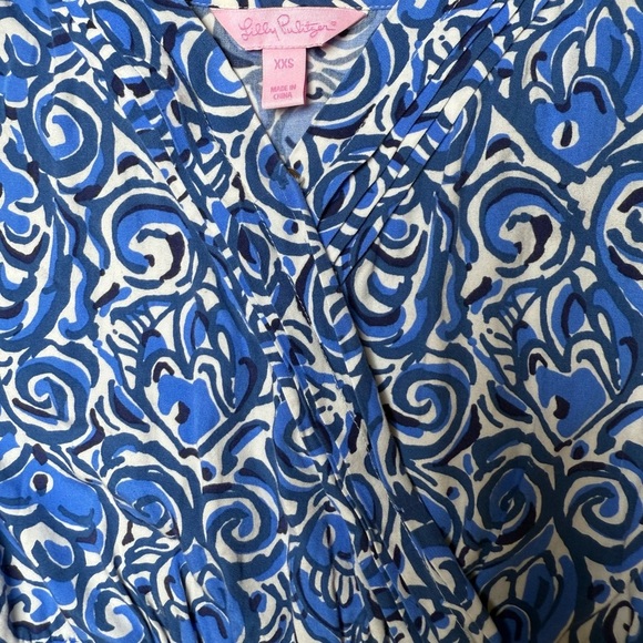 Lilly Pulitzer Melba Chasing Tails Jumpsuit XXS Blue White Print - Picture 5 of 8